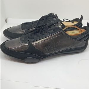 Lacoste Patent Leather & Suede Sneakers